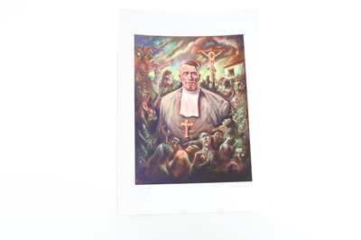 Lot 1823 - PETER HOWSON, BROTHER WALFRID LIMITED EDITION PRINT