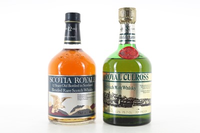 Lot 32 - ROYAL CULROSS 8 YEAR OLD 26 2/3 FL OZ AND SCOTIA ROYALE 12 YEAR OLD 75CL