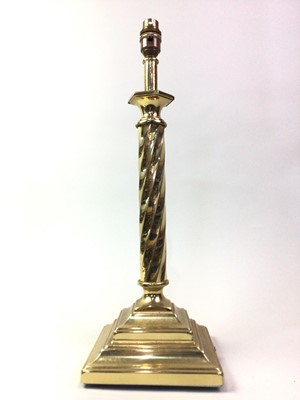 Lot 664 - TWO BRASS CANDLESTICKS