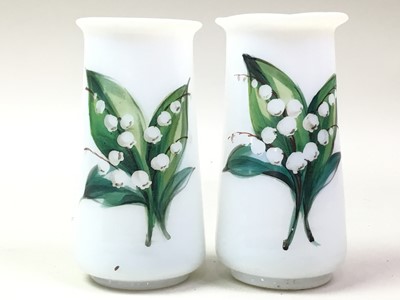 Lot 688 - PAIR OF GLASS VASES