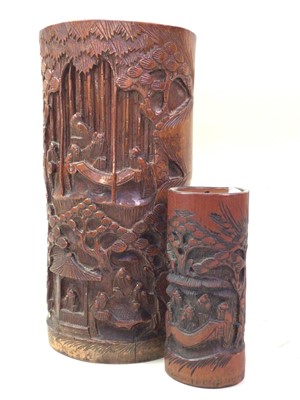 Lot 668 - CHINESE BAMBOO BITONG / BRUSH POT