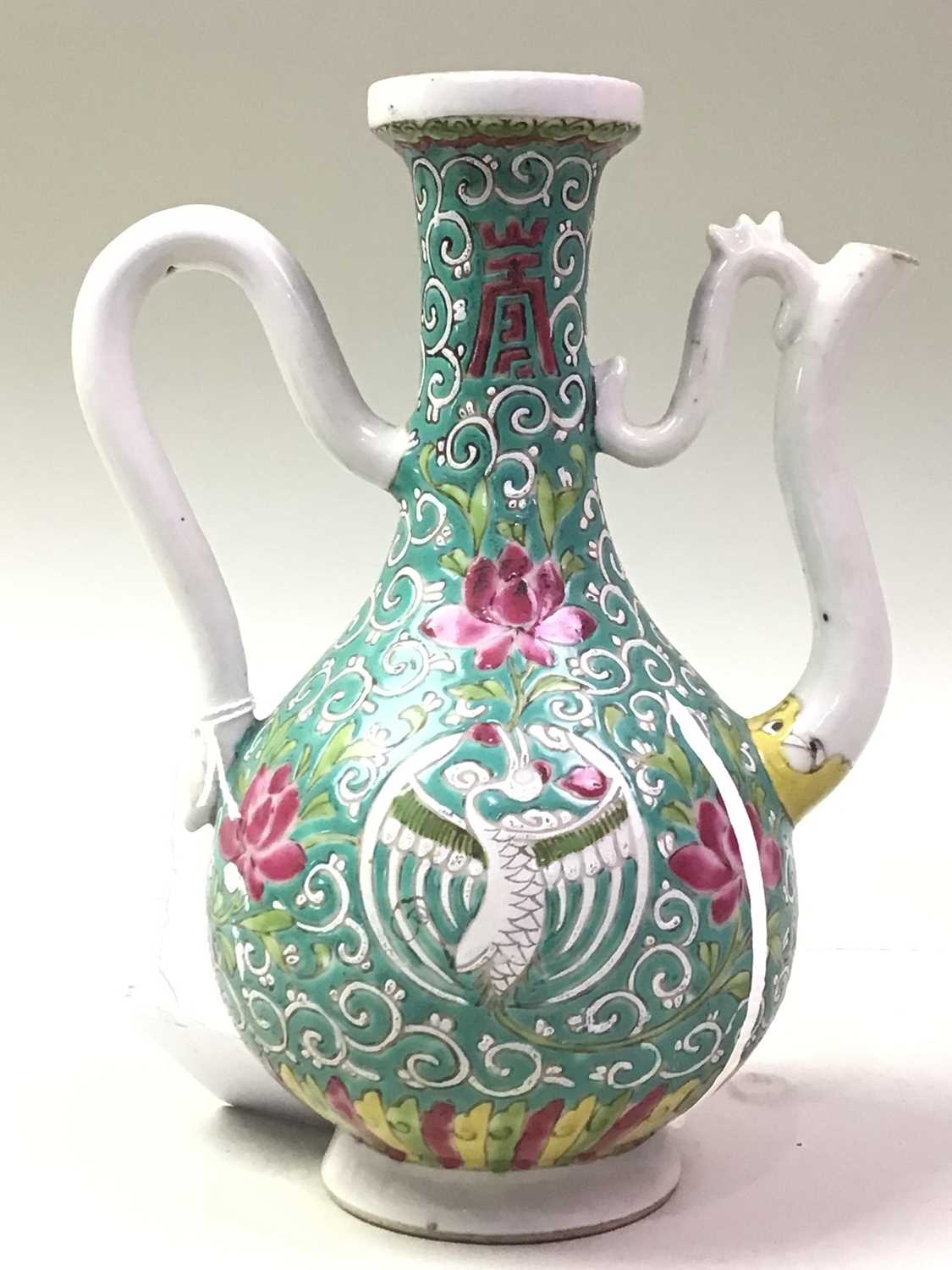 Lot 669 - CHINESE FAMILLE ROSE WINE EWER