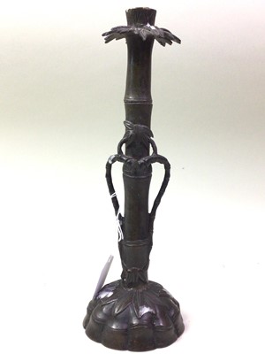 Lot 674 - JAPANESE BRONZED FIGURE