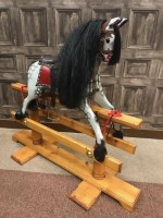 Lot 994 - SMALL SIZE DAPPLED GREY ROCKING HORSE with...