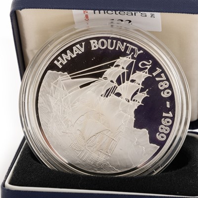 Lot 132 - QUEEN ELIZABETH II, PITCAIRN ISLANDS $50 SILVER PROOF COIN