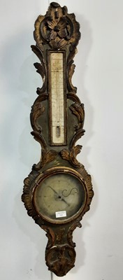 Lot 725 - GEORGIAN BAROMETER/ THERMOMETER