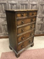Lot 1004 - EARLY 20TH CENTURY OAK CHEST OF SLENDER...