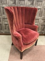 Lot 1008 - 19TH CENTURY BARREL BACK ARMCHAIR upholstered...