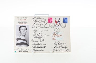 Lot 1866 - BILLY MCNEIL OF CELTIC F.C. VS LIVERPOOL F.C, TWO SIGNED BILLY MCNEIL TESTIMONIAL COVERS