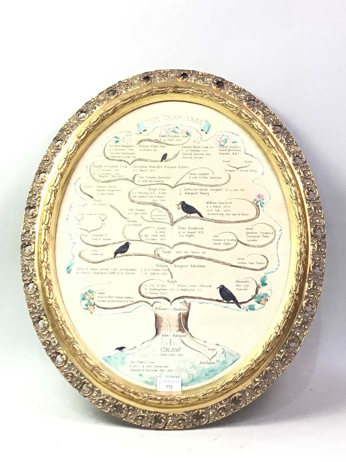 Lot 772 - THE CRAW FAMILY TREE