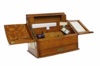 Lot 1011 - VICTORIAN OAK STATIONARY CABINET with hinged...