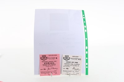 Lot 1877 - CELTIC F.C., SCOTTISH LEAGUE CUP FINAL TICKETS