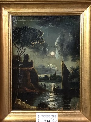 Lot 734 - PAIR OF SMALL NIGHTTIME SCENES