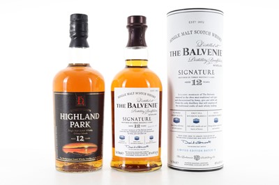 Lot 68 - BALVENIE 12 YEAR OLD SIGNATURE AND HIGHLAND PARK 12 YEAR OLD