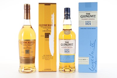 Lot 82 - GLENMORANGIE 10 YEAR OLD AND GLENLIVET FOUNDER'S RESERVE