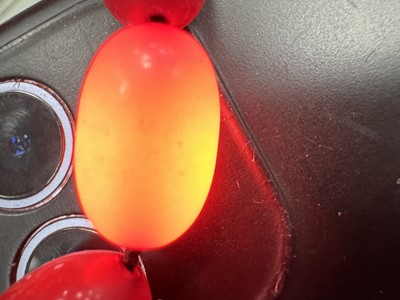 Lot 119 - THREE CHERRY AMBER BAKELITE BEAD NECKLACES