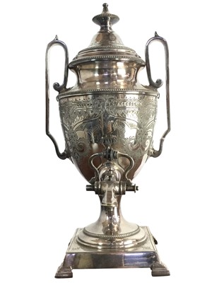 Lot 269 - SILVER PLATED SAMOVAR