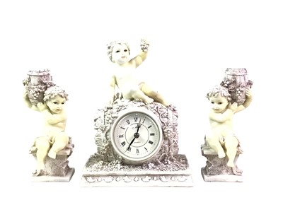 Lot 75 - REPRODUCTION CLOCK GARNITURE