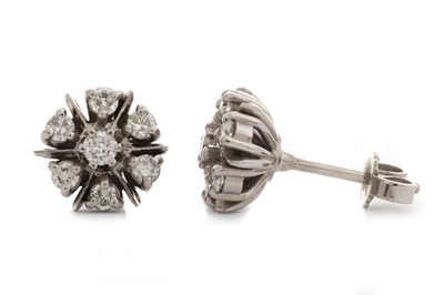 Lot 560 - PAIR OF DIAMOND CLUSTER EARRINGS