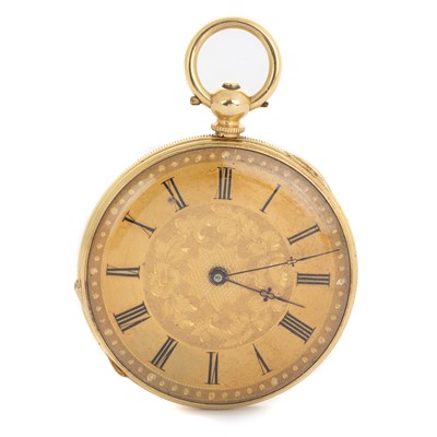 Lot 822 - EIGHTEEN CARAT GOLD FOB WATCH