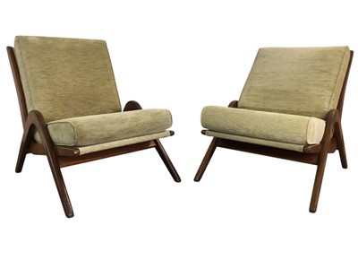 Lot MORRIS OF GLASGOW, PAIR OF WALNUT 'BOOMERANG' CHAIRS