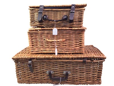 Lot 274 - THREE PICNIC BASKETS