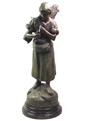 Lot 277 - BRONZED SPELTER FIGURE