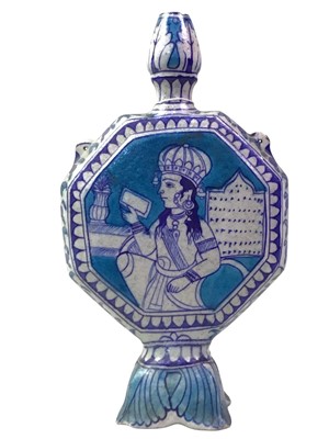 Lot 103 - PERSIAN FAIENCE MOON FLASK