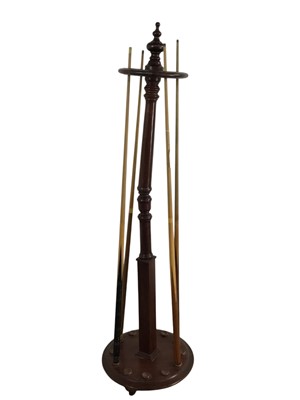 Lot 118 - MAHOGANY BILLIARDS CUE STAND