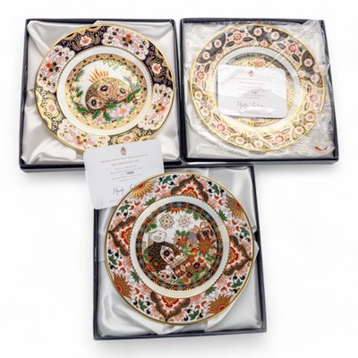 Lot 1683 - THREE ROYAL CROWN DERBY CHRISTMAS PLATES