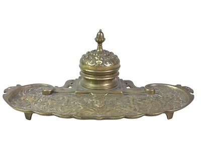 Lot 157 - BRASS INKWELL