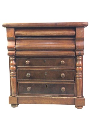 Lot 159 - MAHOGANY MINIATURE CHEST OF DRAWERS