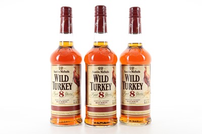 Lot 70 - 3 BOTTLES OF WILD TURKEY 8 YEAR OLD 101° PROOF