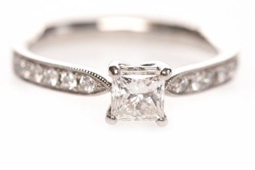 Lot 46 - GIA CERTIFICATED DIAMOND SOLITAIRE RING set...