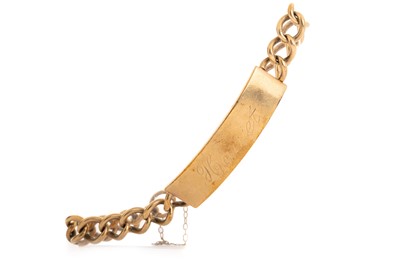 Lot 572 - NINE CARAT GOLD ID BRACELET