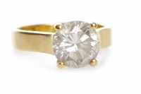 Lot 49 - DIAMOND SOLITAIRE RING set with a round...