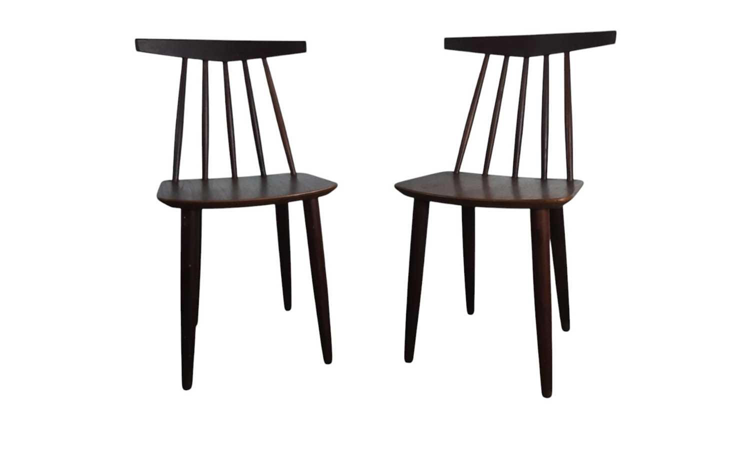 Lot 415 - POUL VOLTHER (DANISH 1923 - 2001) FOR FREM ROJLE, PAIR OF 3705 TEAK DINING CHAIRS
