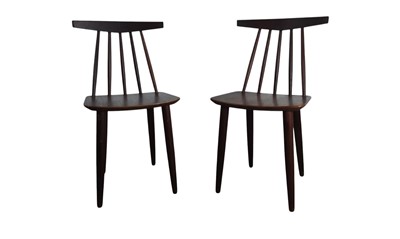 Lot POUL VOLTHER (DANISH 1923 - 2001) FOR FREM ROJILE, PAIR OF 3705 TEAK DINING CHAIRS