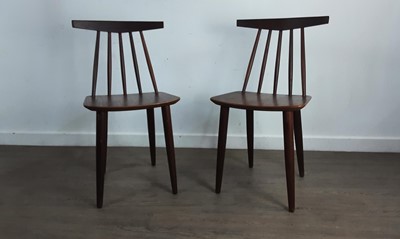 Lot 415 - POUL VOLTHER (DANISH 1923 - 2001) FOR FREM ROJLE, PAIR OF 3705 TEAK DINING CHAIRS