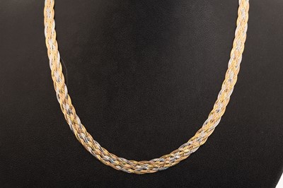 Lot 595 - EIGHTEEN CARAT GOLD WOVEN NECKLET