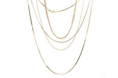 Lot 612 - FOUR GOLD CHAINS