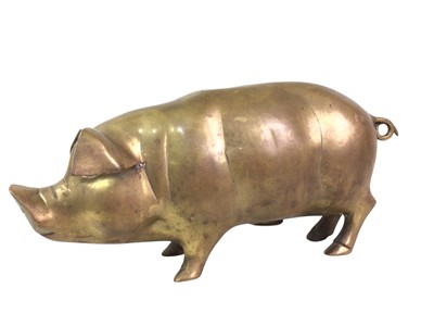 Lot 389 - BRASS PIGGY BANK