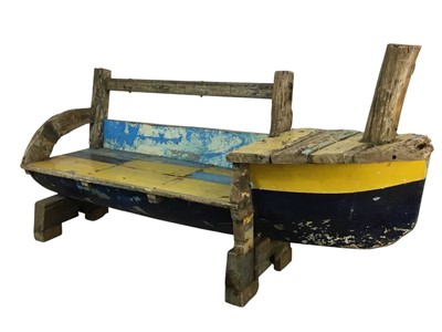 Lot 215 - UNUSUAL WOODEN GARDEN BENCH