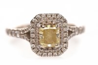 Lot 76 - EIGHTEEN CARAT WHITE GOLD YELLOW AND WHITE...