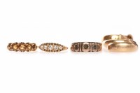 Lot 79 - SIX VICTORIAN GOLD RINGS comprising an...