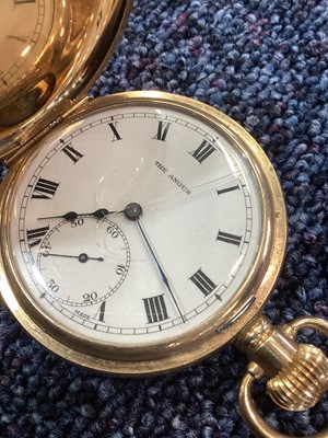 Lot 1703 - WILLIE MARTIN OF CLYDE F.C., SCOTTISH CUP SOUVENIR GOLD PLATED HUNTER POCKET WATCH