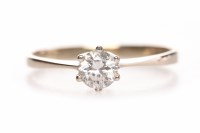 Lot 88 - DIAMOND SOLITAIRE RING with a six claw set...
