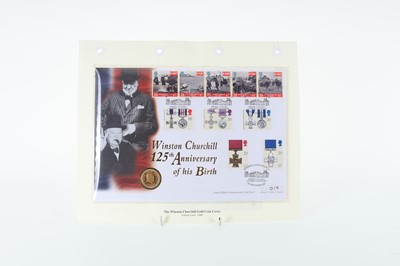 Lot 146 - GUERNSEY TWENTY-FIVE POUNDS WINSTON CHURCHILL GOLD COIN COVER