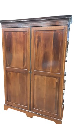 Lot 444 - MAHOGANY TWO DOOR WARDROBE