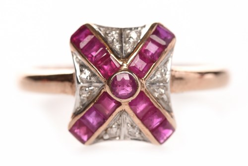 Lot 93 - LUKE STOCKLEY RUBY AND DIAMOND DRESS RING the...